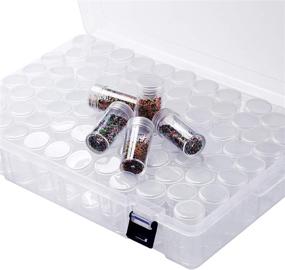 img 1 attached to 💎 Diamond Bead Storage Containers: 70-Piece Clear Plastic Organiser with Lid for Nail Art, Rhinestone Jewelry, DIY Diamond Cross Stitch Tools, and Small Accessories