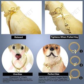 img 3 attached to NIKPET 18K Cuban Link Chain Dog Choke Collar: Heavy Duty, Adjustable, Chew Proof Training Walking Collar for Pitbulls & German Shepherds