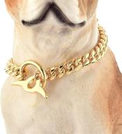 nikpet 18k cuban link chain dog choke collar: heavy duty, adjustable, chew proof training walking collar for pitbulls & german shepherds logo