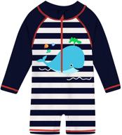 👶 tupomas baby toddler swimsuit: upf 50+ rashguard swimwear for boys and girls, long sleeve one-piece bathing suits (6-36 months) logo