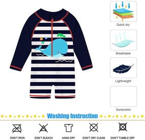 img 1 attached to 👶 TUPOMAS Baby Toddler Swimsuit: UPF 50+ Rashguard Swimwear for Boys and Girls, Long Sleeve One-Piece Bathing Suits (6-36 Months)