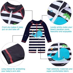 img 2 attached to 👶 TUPOMAS Baby Toddler Swimsuit: UPF 50+ Rashguard Swimwear for Boys and Girls, Long Sleeve One-Piece Bathing Suits (6-36 Months)