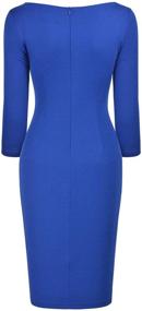 img 1 attached to FORTRIC Women's Slim Stitching Bodycon Business Pencil Dress: Perfect for Work or Parties!