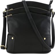 triple pocket large crossbody: sleek black women's handbags & wallets with crossbody bags logo