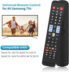 img 3 attached to Enhanced Universal Remote Control for All Samsung TV Models: LCD, LED, QLED, SUHD, UHD, HDTV, Curved, Plasma, 4K, 3D, Smart TVs | Buttons for Netflix, Prime Video & Smart Hub