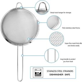 img 2 attached to 🍴 Wellehomi 3-Inch Stainless Steel Fine Mesh Food Strainer - Professional Kitchen Bar Tool for Conical Food Straining