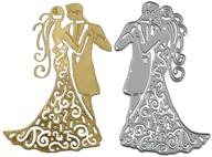 💍 wedding metal cutting dies - bride groom kiss hug - 3.5" x 2.8" die cuts for invitation card making and scrapbooking logo