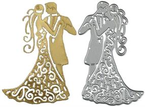 img 4 attached to 💍 Wedding Metal Cutting Dies - Bride Groom Kiss Hug - 3.5" x 2.8" Die Cuts for Invitation Card Making and Scrapbooking