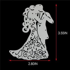 img 3 attached to 💍 Wedding Metal Cutting Dies - Bride Groom Kiss Hug - 3.5" x 2.8" Die Cuts for Invitation Card Making and Scrapbooking