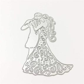 img 2 attached to 💍 Wedding Metal Cutting Dies - Bride Groom Kiss Hug - 3.5" x 2.8" Die Cuts for Invitation Card Making and Scrapbooking