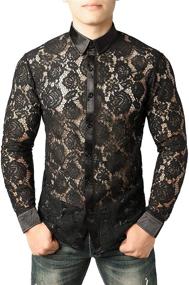 img 4 attached to 👔 ZEROYAA Men's Floral Shirts in White - Clothing and Shirts for a Stylish Look