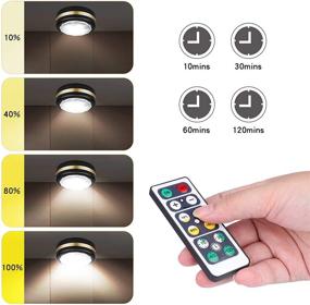 img 2 attached to LEASTYLE Under Counter Lights for Kitchen: Wireless LED Puck Lights with Remote Control - 6 Pack