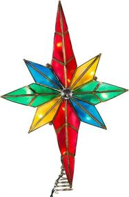 img 3 attached to 🌟 Exquisite Kurt Adler Capiz Bethlehem Star Treetop - Multicolored with Gem Center, 10-Light