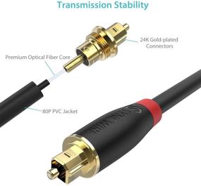 img 3 attached to Syncwire Digital Optical Audio Cable- 24K Gold-Plated, Ultra-Durable Toslink Cable (5.9ft) - Ideal for Home Theater, Sound Bar, TV, PS4, Xbox, PlayStation & More