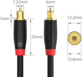 img 2 attached to Syncwire Digital Optical Audio Cable- 24K Gold-Plated, Ultra-Durable Toslink Cable (5.9ft) - Ideal for Home Theater, Sound Bar, TV, PS4, Xbox, PlayStation & More