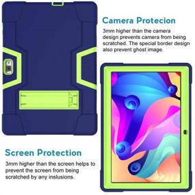 img 2 attached to Protective Case for Vankyo MatrixPad S30 10 Inch Tablet – Hybrid Shockproof Armor Defender Rugged Cover (Navy/Green)