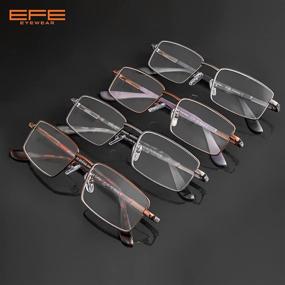 img 1 attached to EFE Reading Glasses 4 Pack: Premium Adjustable Spring Hinge Eyeglasses for Men - Lightweight Tortoise Frames (2.5)