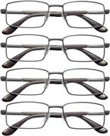 efe reading glasses 4 pack: premium adjustable spring hinge eyeglasses for men - lightweight tortoise frames (2.5) logo