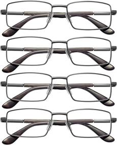 img 4 attached to EFE Reading Glasses 4 Pack: Premium Adjustable Spring Hinge Eyeglasses for Men - Lightweight Tortoise Frames (2.5)