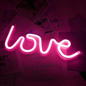 img 3 attached to Light Up Love Neon Sign - NiniTe Lights, Cute Neon Love Lamp - 💡 Battery or USB Powered Night Light for Wall Decor in Kids Room, Bedroom, Festival, Party (Pink)