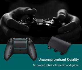 img 2 attached to Hukado Xbox One Battery Back Cover Replacement – Controller Battery Door, Xbox Wireless Controller Repair Shell Cover Part (Black, 4 Pack)