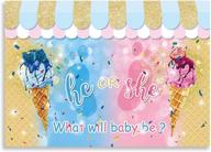 seasonwood 7x5ft summer ice cream gender reveal backdrop he or she baby shower party photography background girl or boy pink and blue cake table banner decorations photo booth props supplies logo