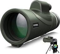 12x42 monocular telescope - waterproof hd monocular for bird watching with smartphone holder & tripod logo