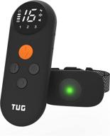 🐶 black tug waterproof dog training collar with rechargeable remote, 3 modes: beep, vibration, & shock, waterproof logo