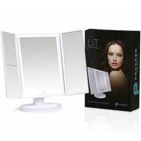img 4 attached to 💡 Prosper Beauty Lighted Makeup Mirror Vanity - LIT 36 LED Lights, Natural Beauty Cosmetic Travel Trifold, 1x / 2X / 3X Magnification, USB Charging, 180 Degree Adjustable Stand (White)