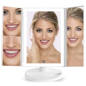 img 3 attached to 💡 Prosper Beauty Lighted Makeup Mirror Vanity - LIT 36 LED Lights, Natural Beauty Cosmetic Travel Trifold, 1x / 2X / 3X Magnification, USB Charging, 180 Degree Adjustable Stand (White)