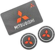 🚗 напольные стаканодержатели bettway и панель приборов для mitsubishi - антискользящие подстаканники из двух частей и силиконовая антискользящая подложка для приборной панели в комплекте. логотип