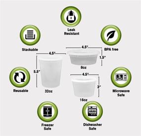 img 3 attached to 🍱 Safeware Deli Plastic Food Containers with Airtight Lids - Combo Pack of 8, 16, and 32 Oz Sizes [40 Sets] - Leakproof, Reusable, Microwaveable & Freezer Safe - Ideal for Storage, Meal Prep, Soup & Slime