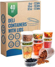 img 4 attached to 🍱 Safeware Deli Plastic Food Containers with Airtight Lids - Combo Pack of 8, 16, and 32 Oz Sizes [40 Sets] - Leakproof, Reusable, Microwaveable & Freezer Safe - Ideal for Storage, Meal Prep, Soup & Slime