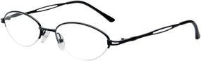 img 2 attached to 👓 2-Pack Metal Reading Glasses for Men and Women in Classic Fashion Semi Rimless Design – Gold and Black Frames with 1.50 Magnification