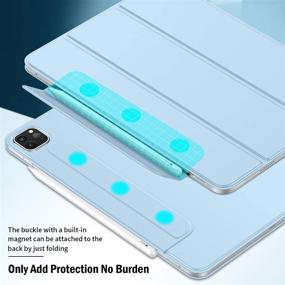 img 2 attached to 📱 ZryXal iPad Pro 11 Inch Case 2021(3rd Generation) - Rebound Magnetic Smart Case Cover with Convenient Magnetic Attachment, Auto Sleep/Wake Feature - Sky Blue, Compatible with 2021/2020 iPad Pro 11