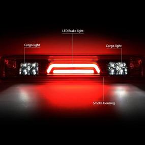 img 1 attached to 🚘 DNA Motoring 3BL-COLO15-3D-LED-SM Smoke Lens 3D LED Third Brake Light | 15-18 Chevy Colorado/GMC Canyon