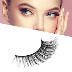 img 1 attached to 👁️ Wenida 3D Fake Eyelashes: 5 Pairs of Dramatic Thick Crisscross Long Fluffy False Eyelashes - 100% Handmade & Reusable