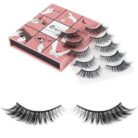 img 4 attached to 👁️ Wenida 3D Fake Eyelashes: 5 Pairs of Dramatic Thick Crisscross Long Fluffy False Eyelashes - 100% Handmade & Reusable