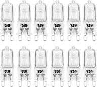 💡 12 pack 120v 40w g9 bi-pin halogen bulbs: dimmable, t4 jcd type replacement for ceiling lights, table & cabinet lighting, warm white brightness логотип