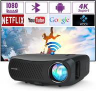 🎥 1080p native fhd projector with wifi, bluetooth, hdmi, 1920x1080p smart wireless lcd led movie projector | built-in speakers, airplay/miracast, usb, zoom, 7200lm video proyector beamer | ideal for home theater, gaming, tv logo