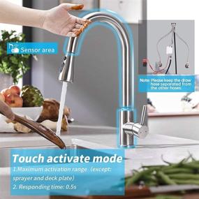 img 2 attached to 💦 ARRISEA Touchless Kitchen Faucet with Pull Down Sprayer - Brushed Nickel Stainless Steel Sink Faucet Including Deck Plate