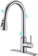 💦 arrisea touchless kitchen faucet with pull down sprayer - brushed nickel stainless steel sink faucet including deck plate logo