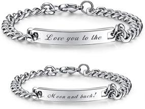 img 4 attached to Couples Stainless Steel Bracelets for Men and Women - Perfect Gift Ideas for Husbands and Wives