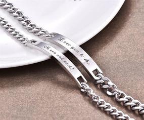 img 2 attached to Couples Stainless Steel Bracelets for Men and Women - Perfect Gift Ideas for Husbands and Wives