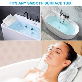 img 2 attached to 🛁 OOBILA Non-Slip Bath Pillow: Ultimate Comfort for Tub Spa - 7 Suction Cups, 4D Air Mesh, Soft Head Neck Back Support - Fits All Bathtub, Hot Tub, Home Spa