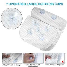 img 1 attached to 🛁 OOBILA Non-Slip Bath Pillow: Ultimate Comfort for Tub Spa - 7 Suction Cups, 4D Air Mesh, Soft Head Neck Back Support - Fits All Bathtub, Hot Tub, Home Spa