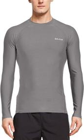 img 3 attached to 🌊 BALEAF Men's UPF 50+ Long Sleeve Rashguard: Ideal Swim Rash Guard for Surfing, Diving, and Kayaking