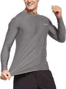 img 4 attached to 🌊 BALEAF Men's UPF 50+ Long Sleeve Rashguard: Ideal Swim Rash Guard for Surfing, Diving, and Kayaking