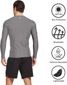 img 1 attached to 🌊 BALEAF Men's UPF 50+ Long Sleeve Rashguard: Ideal Swim Rash Guard for Surfing, Diving, and Kayaking