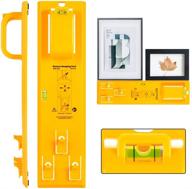 🖼️ easy frame picture hanger kit - picture hanging tool with built-in level - yellow wall hanging tool logo